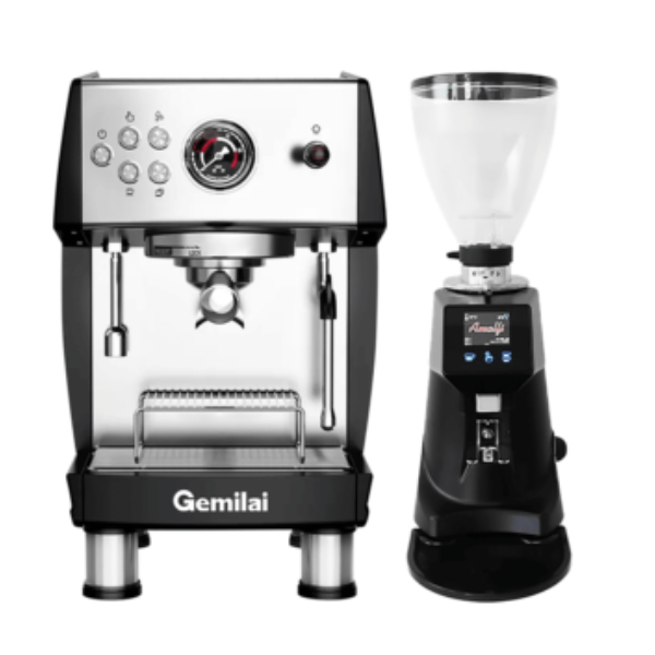Combo Máy pha cà phê Gemilai 3200B Pro+Máy xay cà phê Amalfi A80