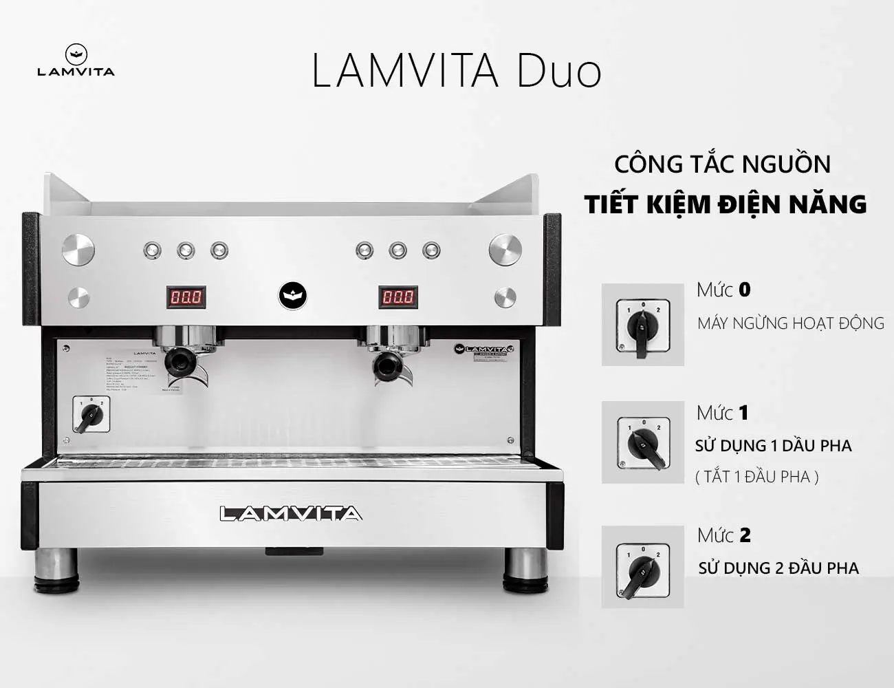 Máy Pha Cà Phê Lamvita Duo 2 Group Công Suất Pha 300 Ly/Ngày - Ảnh 6