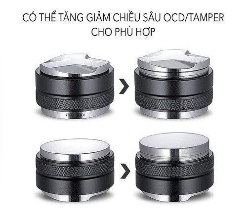 Tamper OCD 2 đầu size 58mm Dàn và nén cafe 2 trong 1